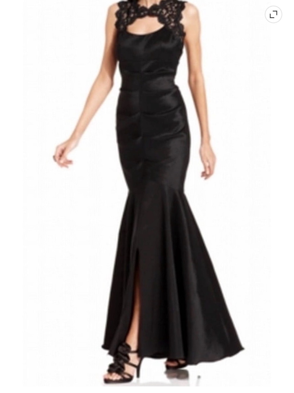 Xscape Black Lace-Accent Mermaid Maxi Dress - Picture 1 of 10